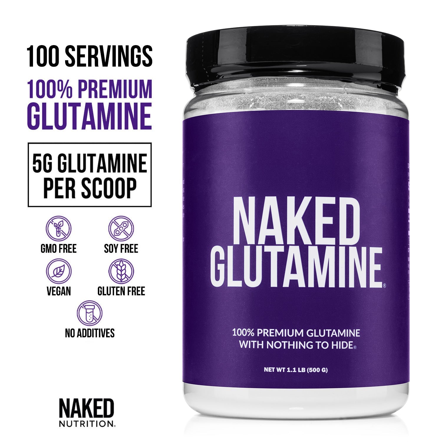 Glutamine Powder - 1.1LB for Flexible Active - Nutrition Use