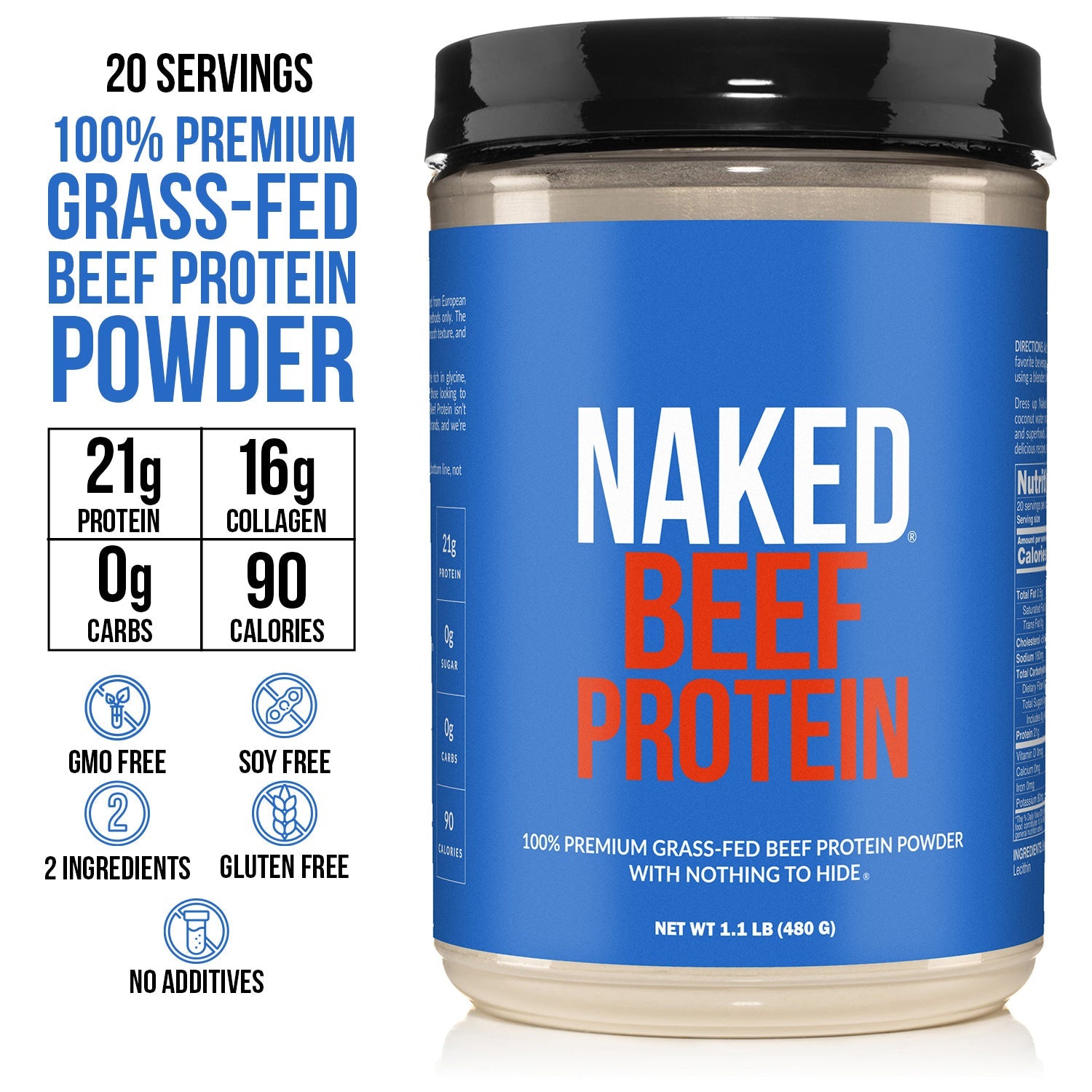 Beef Protein Powder - Unflavored with a Straightforward Protein Formula
