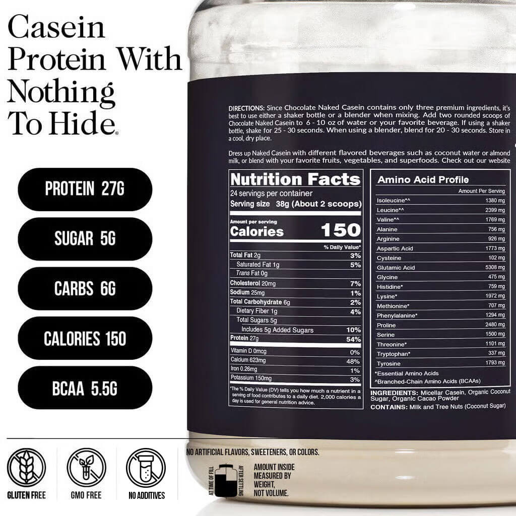 Chocolate Casein Protein Powder - Chocolate with a Straightforward Protein Formula