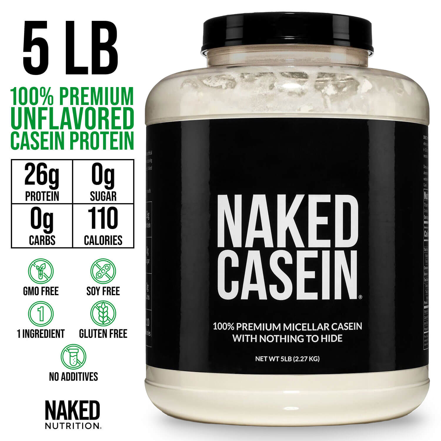 Micellar Casein Protein Powder - Unflavored - Value Size with a Straightforward Protein Formula