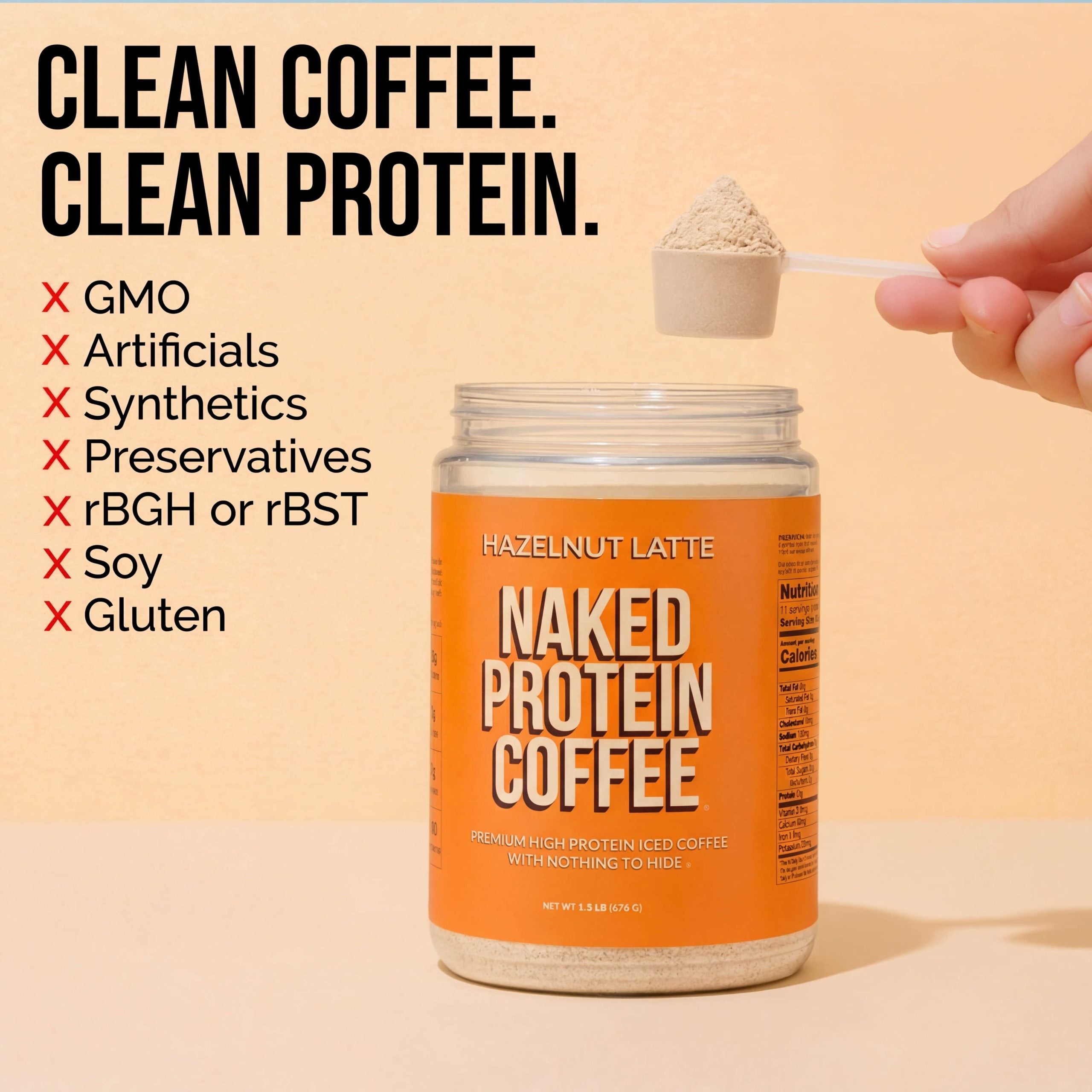 Hazelnut Latte Protein Iced Coffee - Hazelnut Latte for Easy Mixing at Home or On the Go