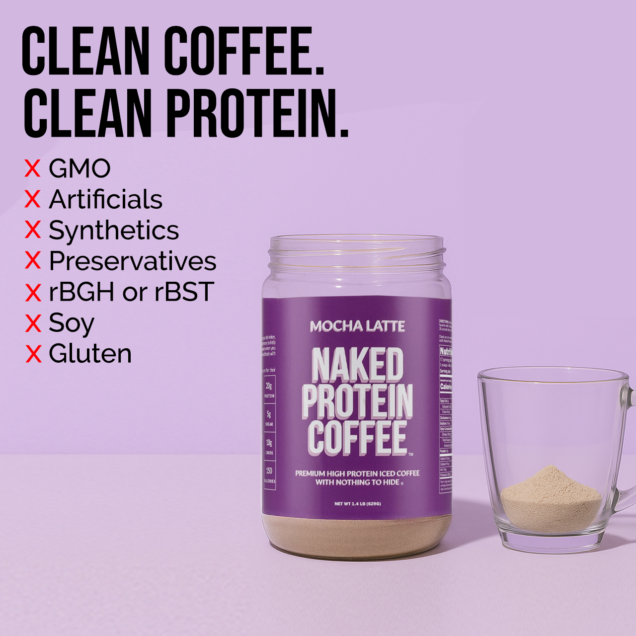 Mocha Latte Protein Iced Coffee - Mocha Latte for Easy Mixing at Home or On the Go