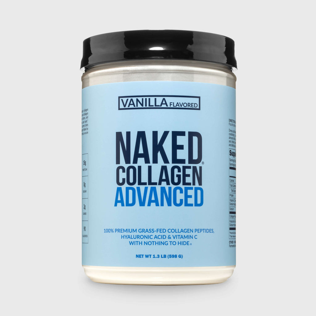 Vanilla Collagen Peptides with Hyaluronic Acid - Vanilla Advanced Collagen Peptides for Easy Mixing at Home or On the Go