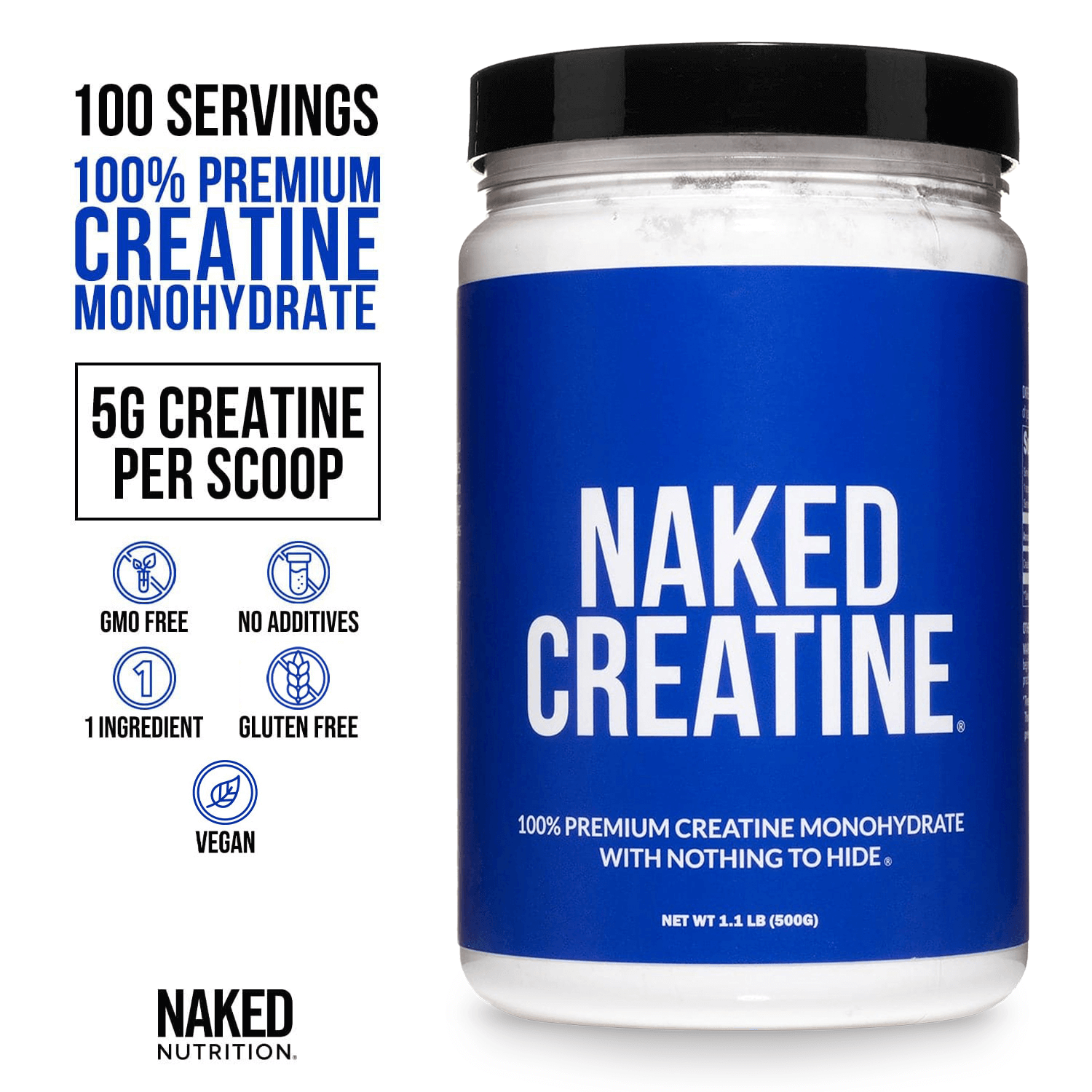 Creatine Monohydrate Powder - Unflavored - Standard Size for Flexible Active - Nutrition Use