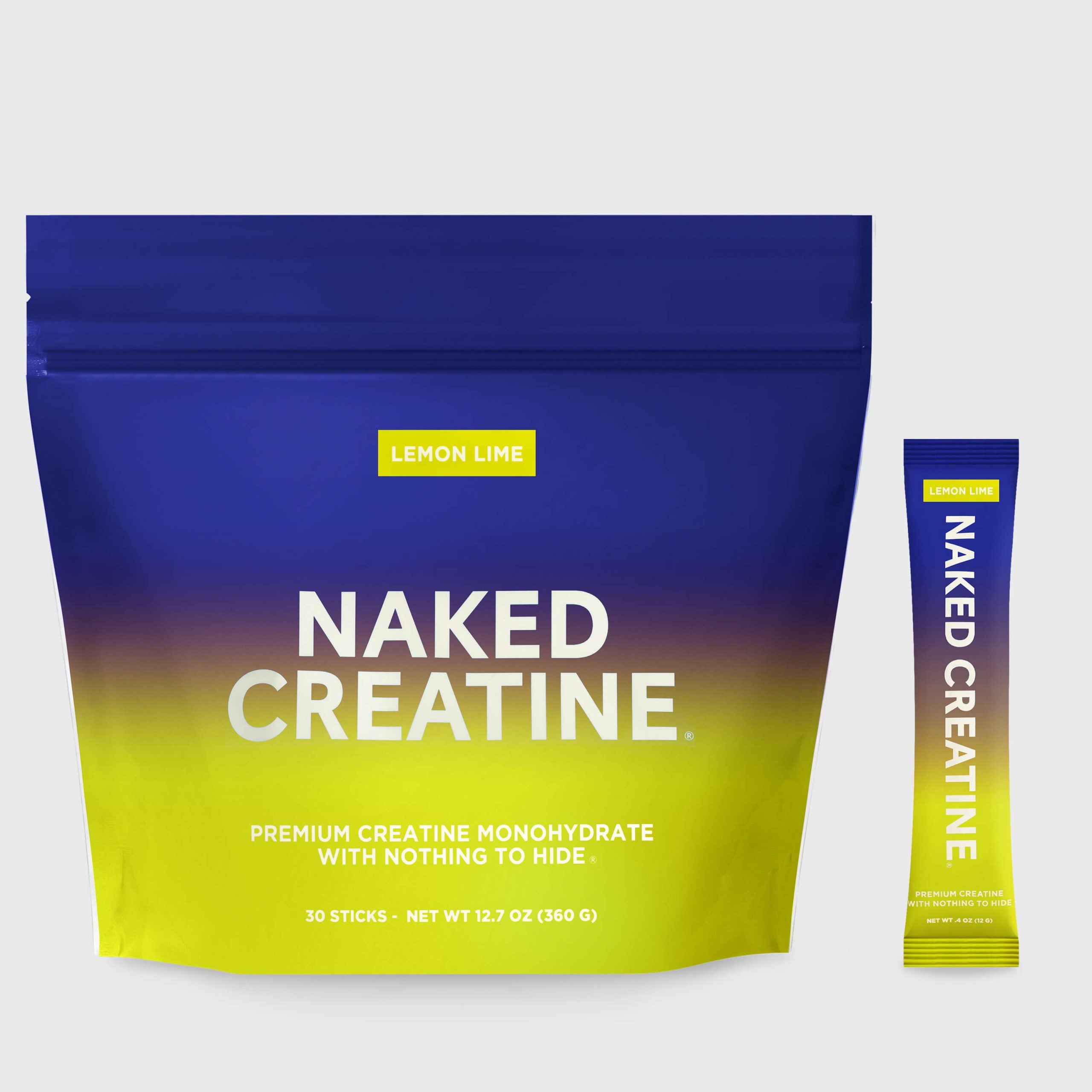 Lemon Lime Creatine Travel Packs - Lemon Lime Sticks for Flexible Active - Nutrition Use