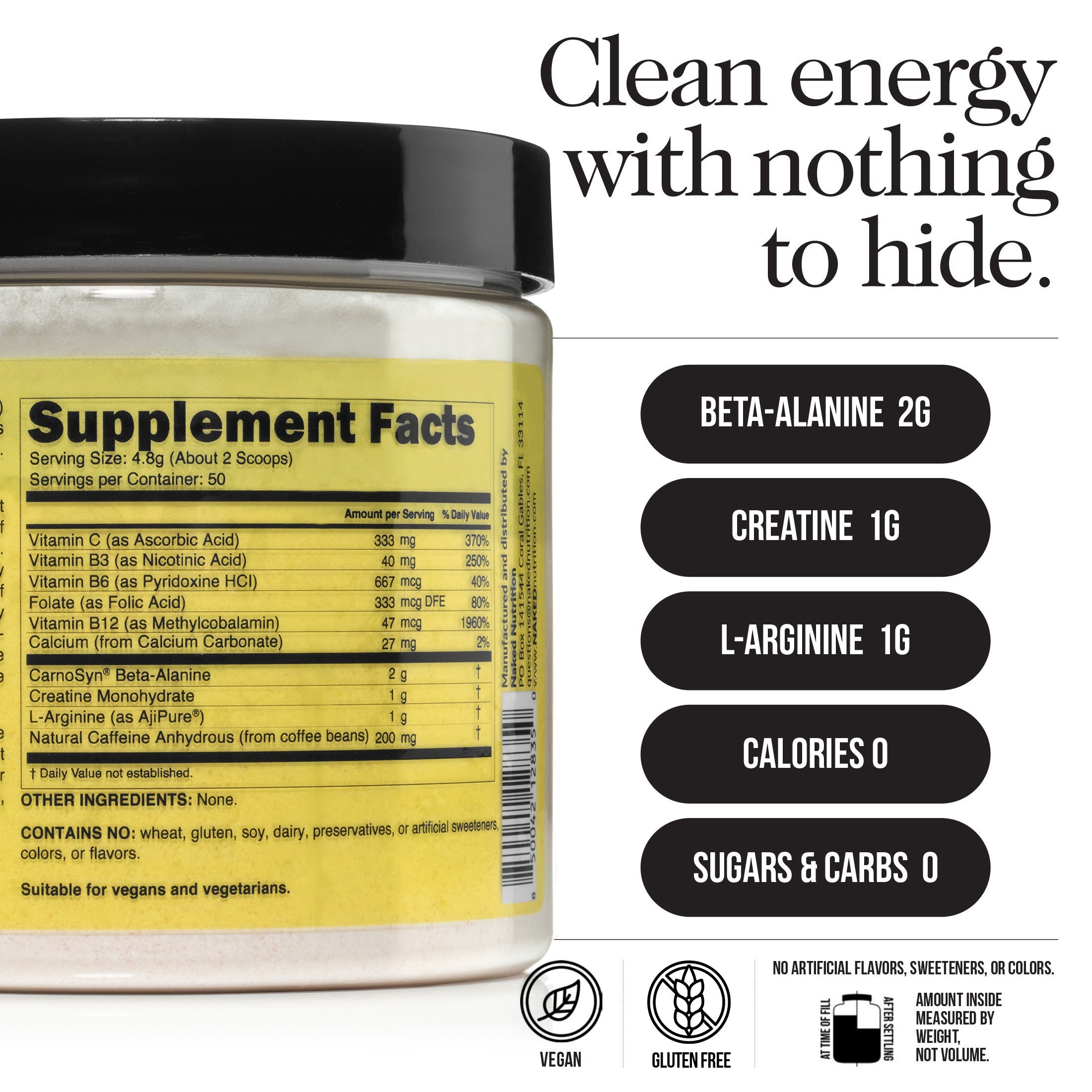 Pre Workout Supplement - Unflavored for Flexible Active - Nutrition Use