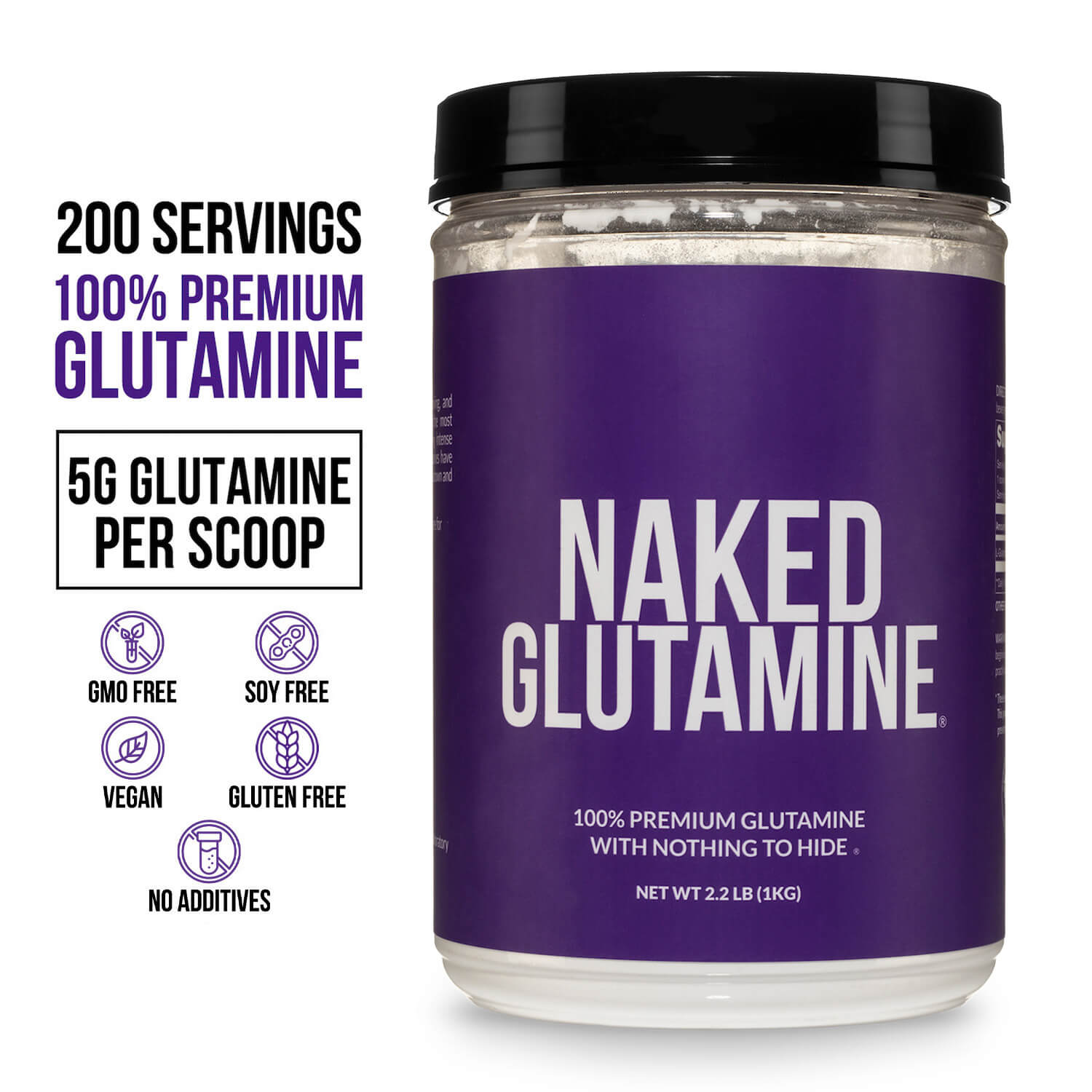 Glutamine Powder - 2.2LB for Flexible Active - Nutrition Use