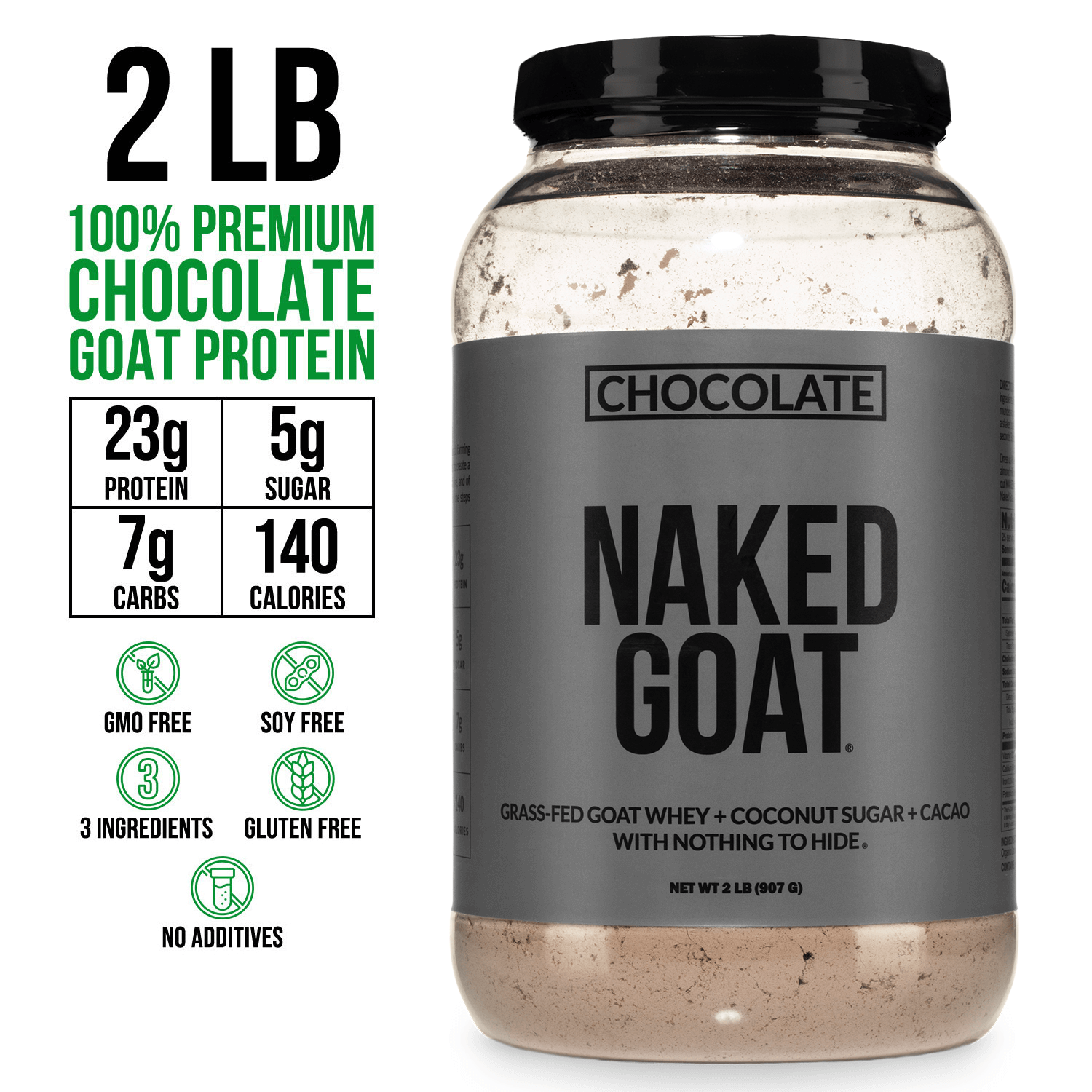 Chocolate Goat Whey Protein Powder - Chocolate with a Straightforward Protein Formula