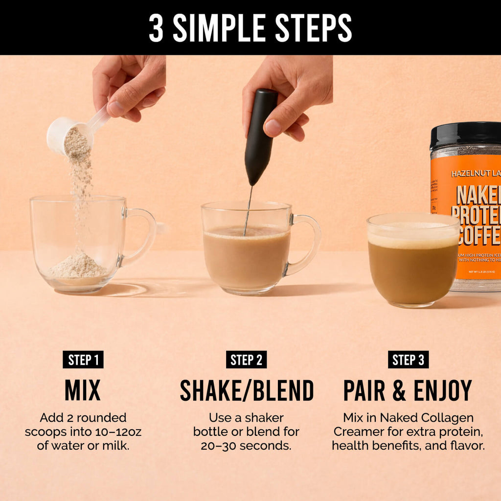 Hazelnut Latte Protein Iced Coffee - Hazelnut Latte for Easy Mixing at Home or On the Go