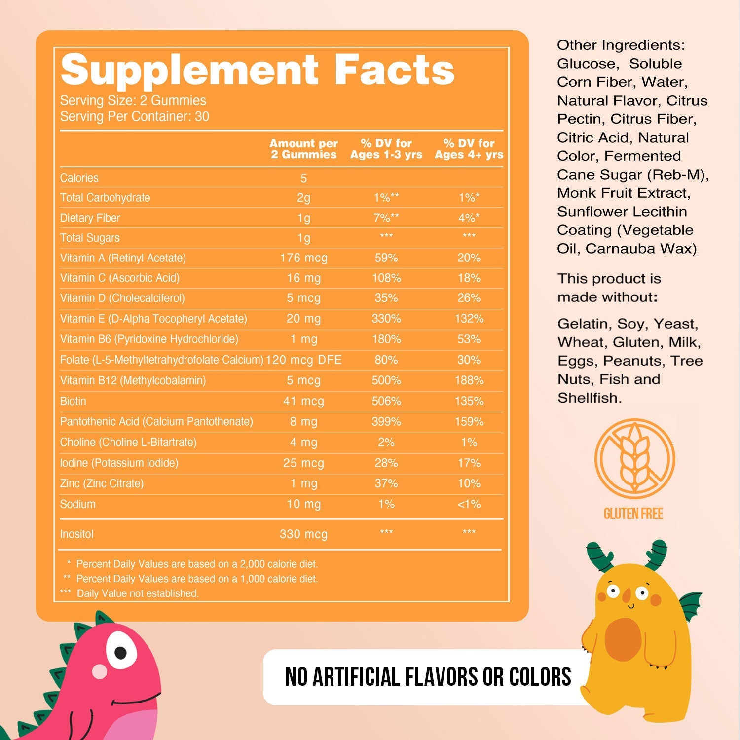 Kids Multivitamin Gummies with a Practical Nutrition Supplement Format