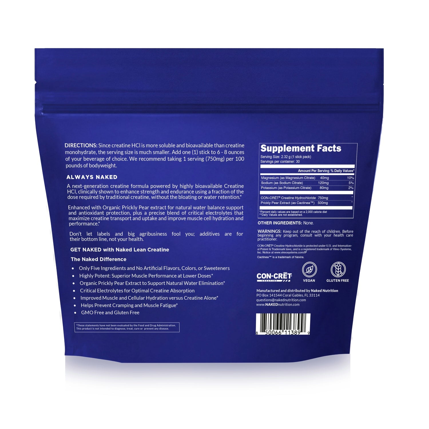 Creatine HCl Travel Packets - Stick Packs for Flexible Active - Nutrition Use