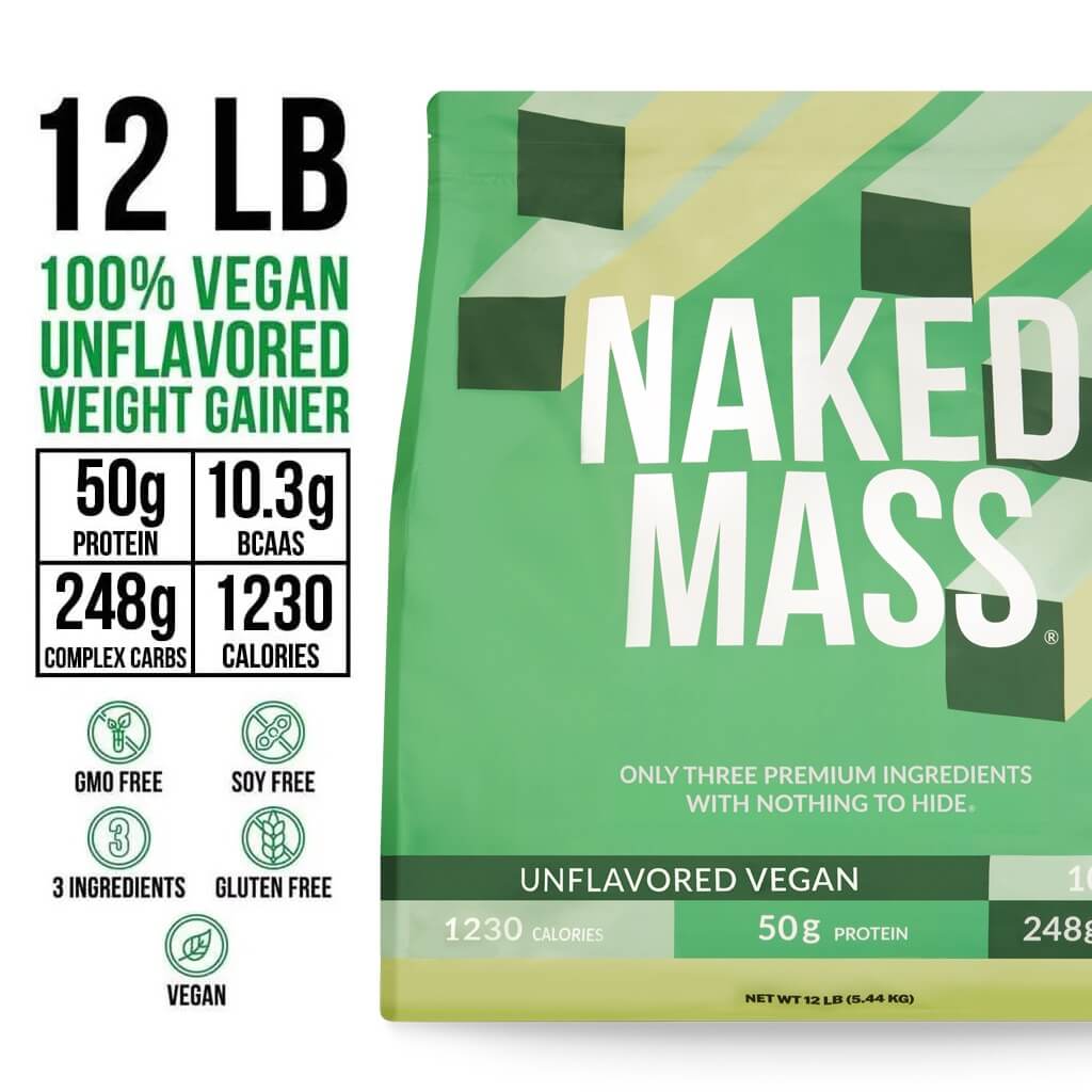 Vegan Mass Gainer Supplement - Unflavored (Vegan) 12LB for Blending into Daily Nutrition Shakes