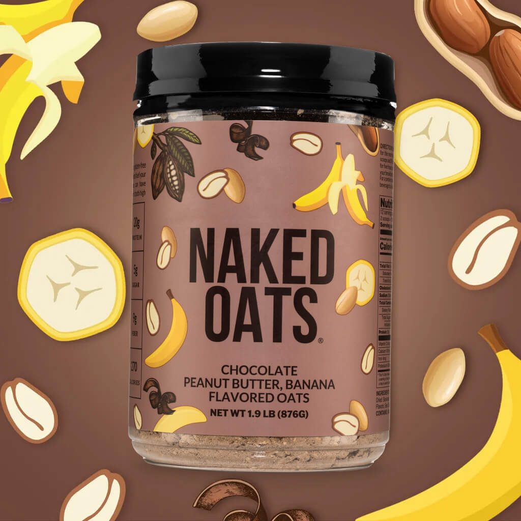 Chocolate Peanut Butter Banana Protein Oats - Chocolate PB Banana with an Easy - Prep Protein Oat Formula