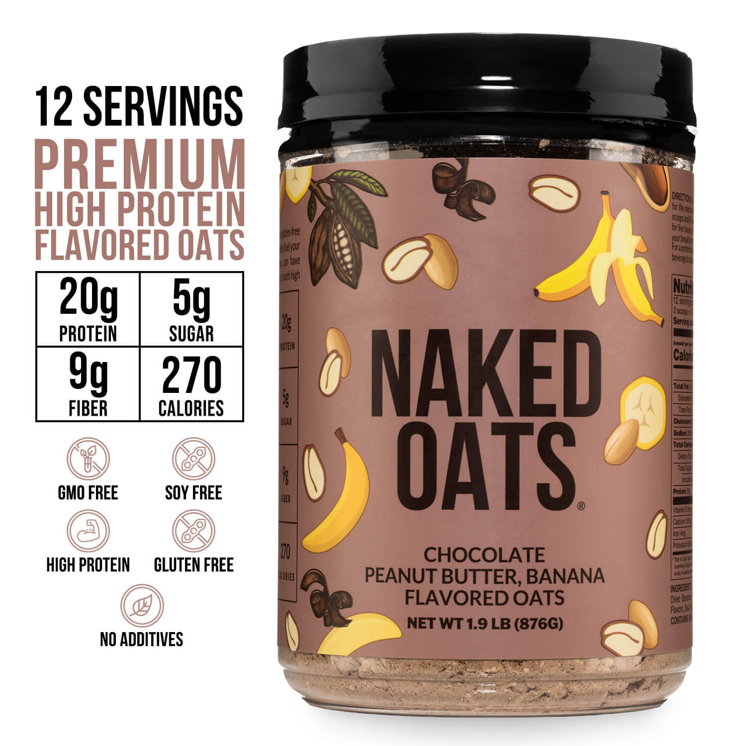 Chocolate Peanut Butter Banana Protein Oats - Chocolate PB Banana with an Easy - Prep Protein Oat Formula