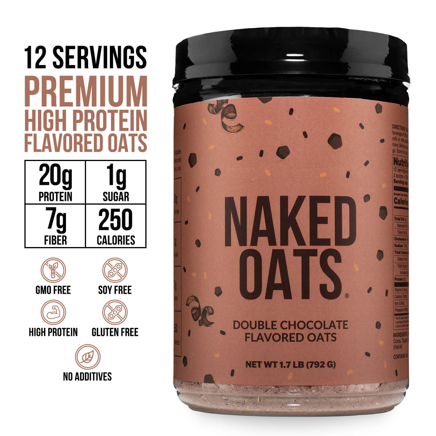 Double Chocolate Protein Oats - Double Chocolate with an Easy - Prep Protein Oat Formula