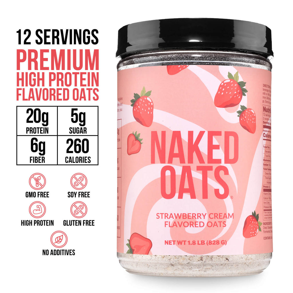 Strawberry Cream Protein Oats - Strawberry Cream with an Easy - Prep Protein Oat Formula