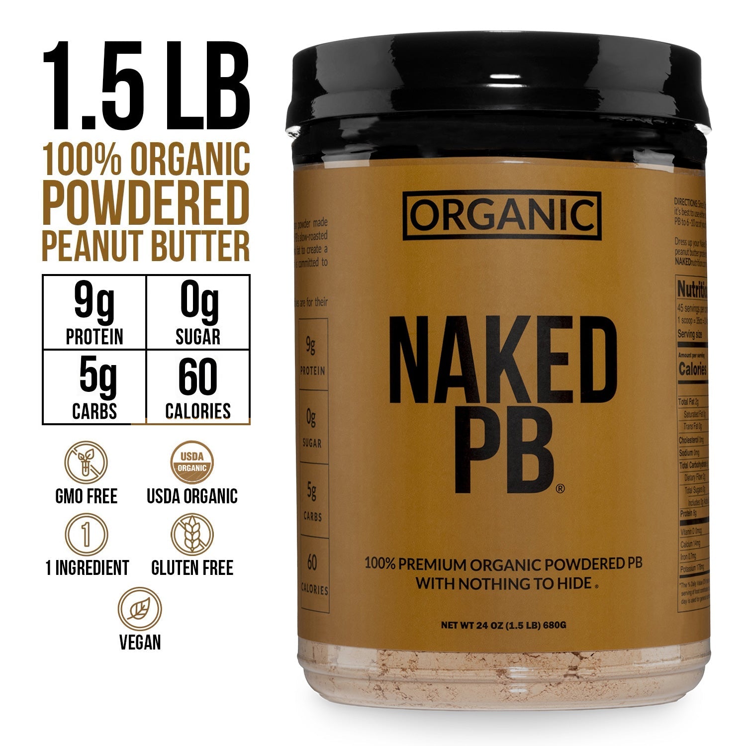 Organic Powdered Peanut Butter - Organic with a Straightforward Protein Formula