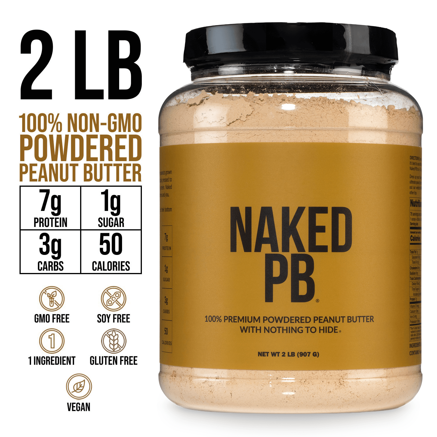 Powdered Peanut Butter - PB - 2 LB with a Straightforward Protein Formula