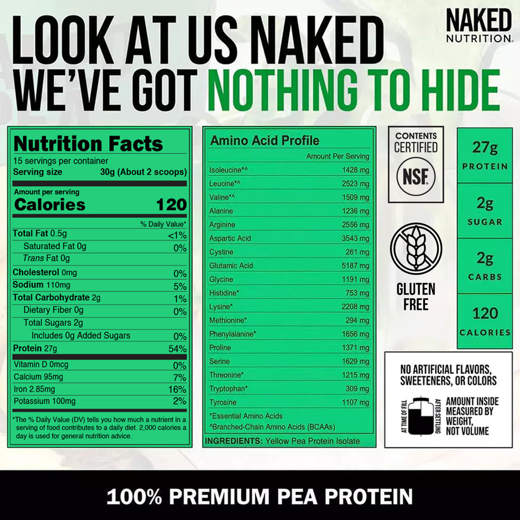 Pea Protein Powder 1lb - Unflavored with a Straightforward Protein Formula