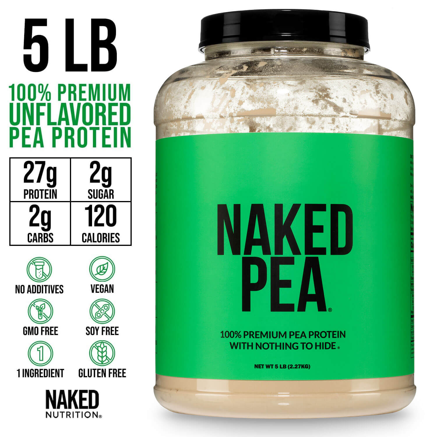 Pea Protein Powder - Unflavored - Value Size with a Straightforward Protein Formula