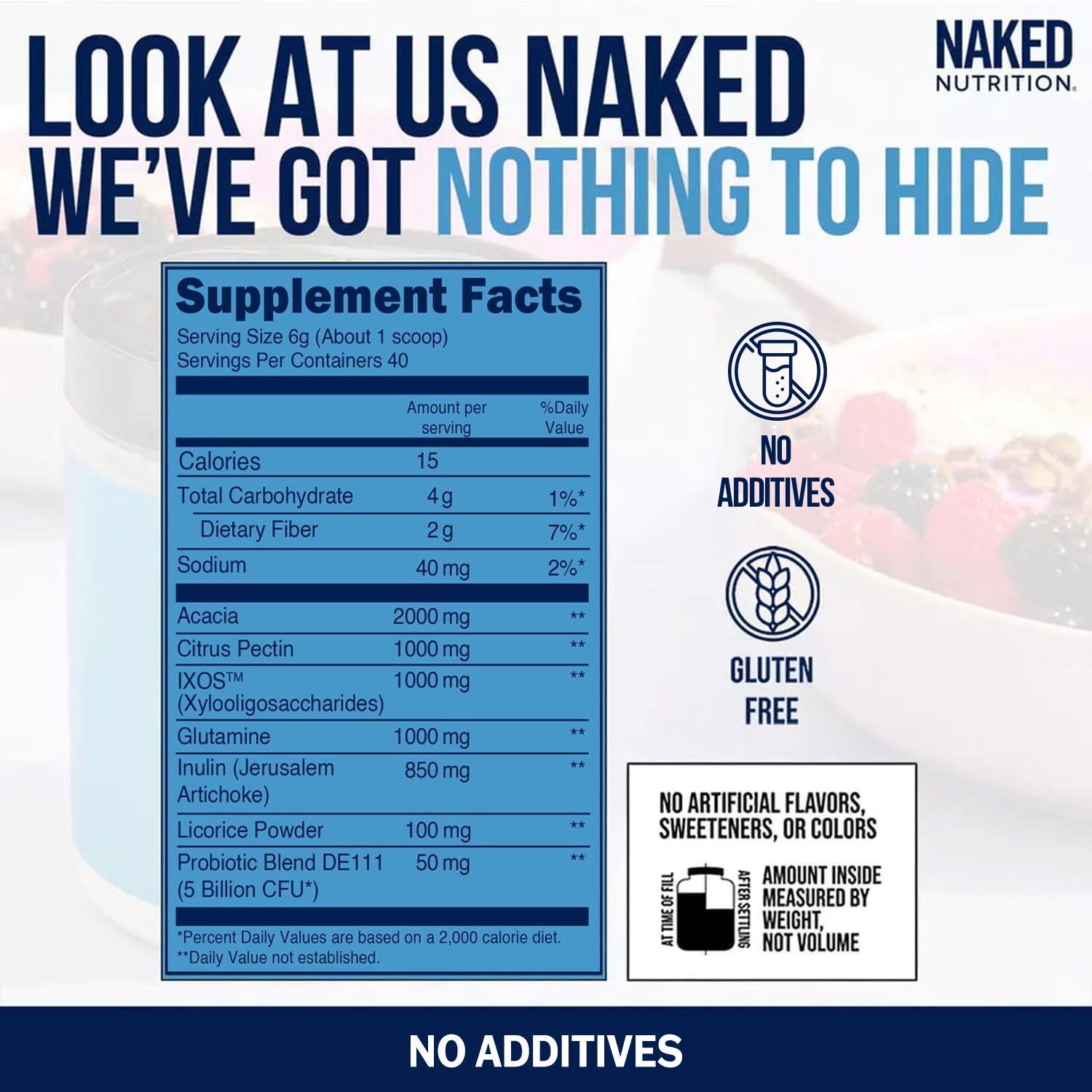 Prebiotic, Probiotic and Fiber Supplement with a Practical Everyday Format