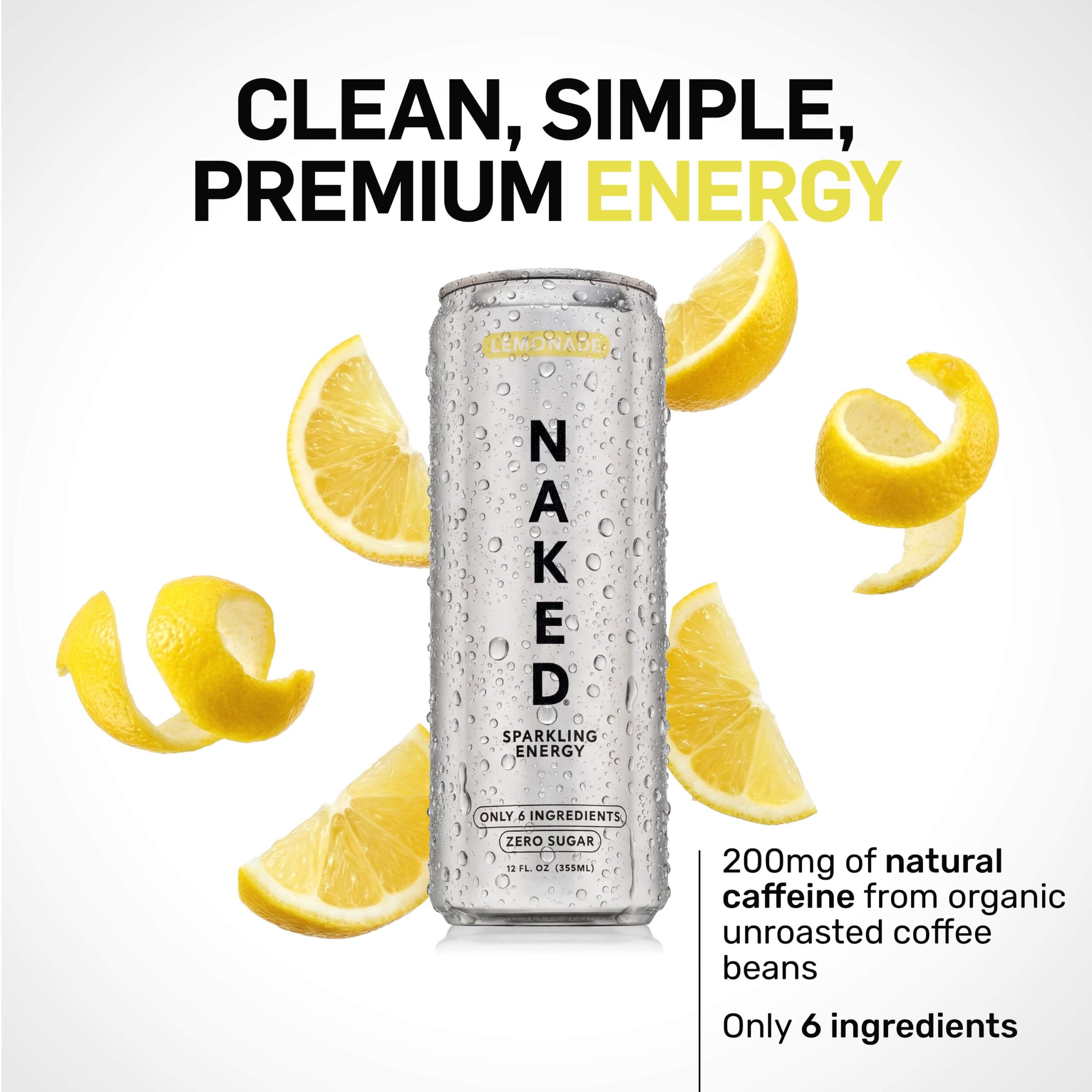 Lemonade Naked Sparkling Energy - Lemonade for Easy Daily Protein Drinks