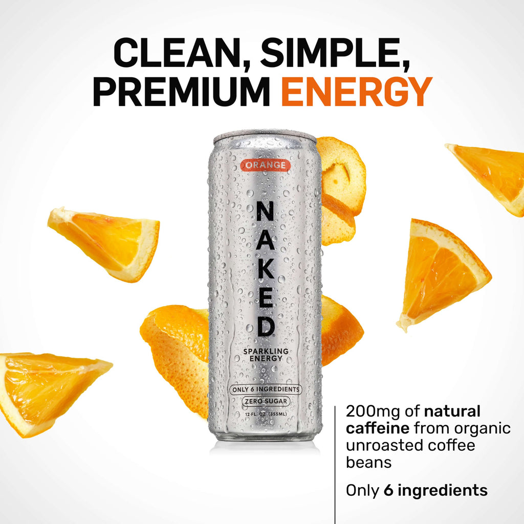 Orange Naked Sparkling Energy - Orange for Easy Daily Protein Drinks