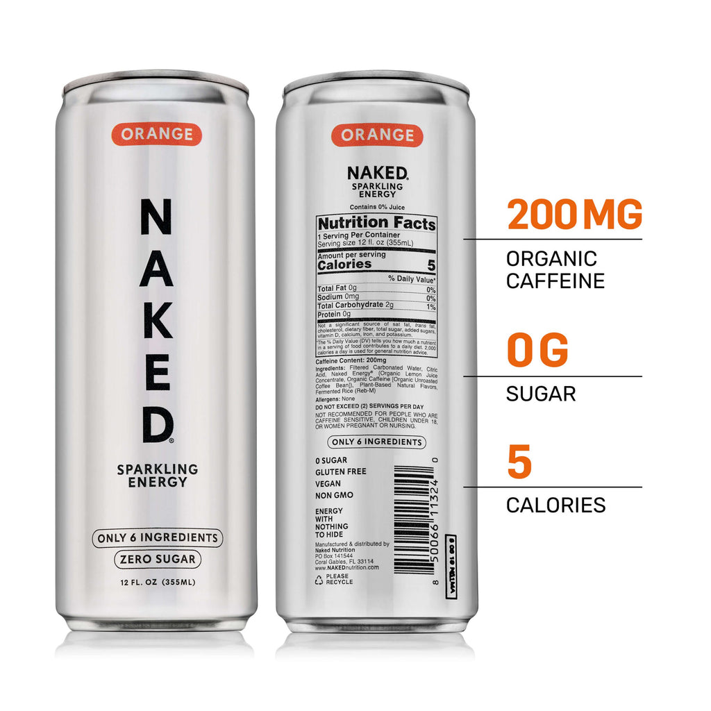 Orange Naked Sparkling Energy - Orange for Easy Daily Protein Drinks