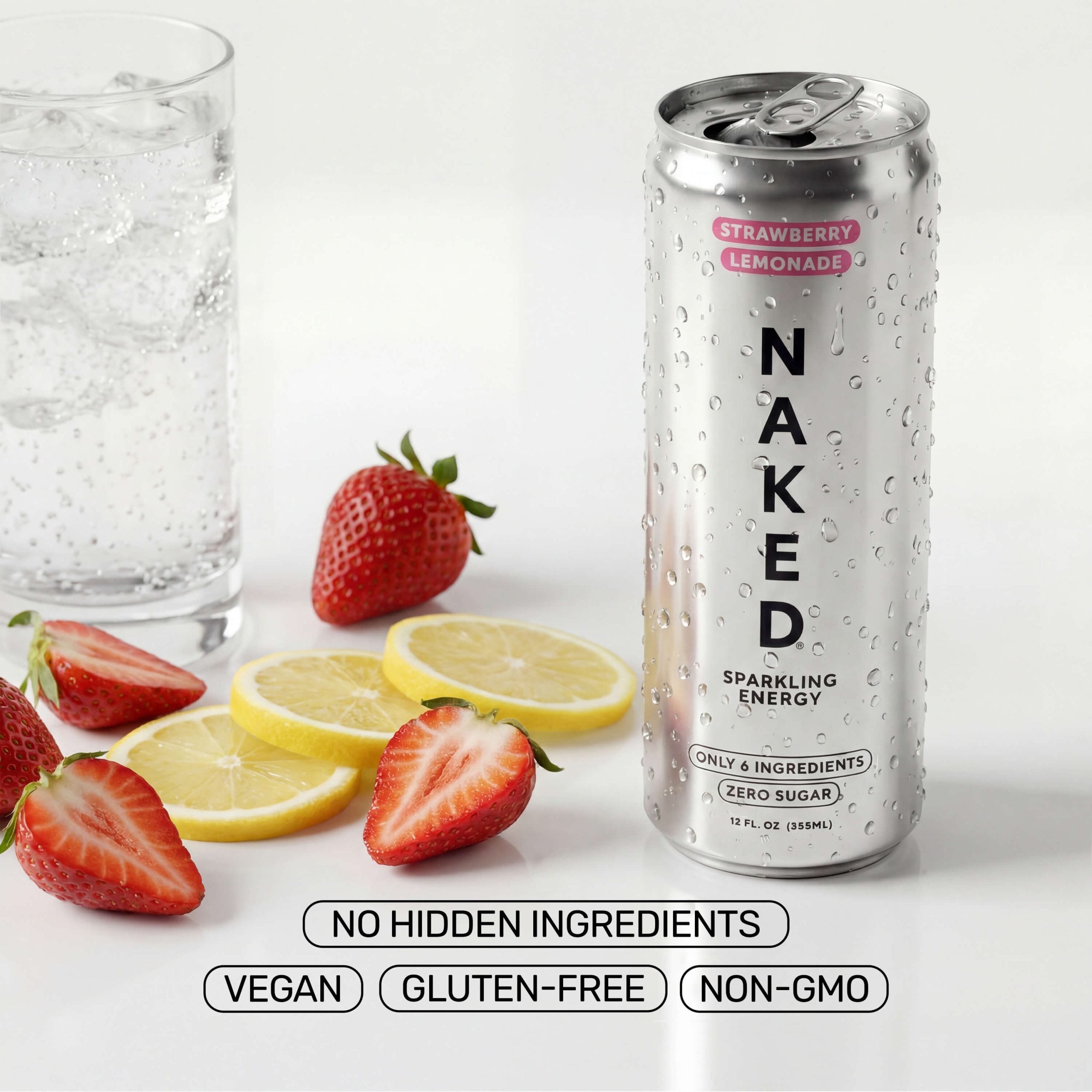 Strawberry Lemonade Naked Sparkling Energy - Strawberry Lemonade for Easy Daily Protein Drinks