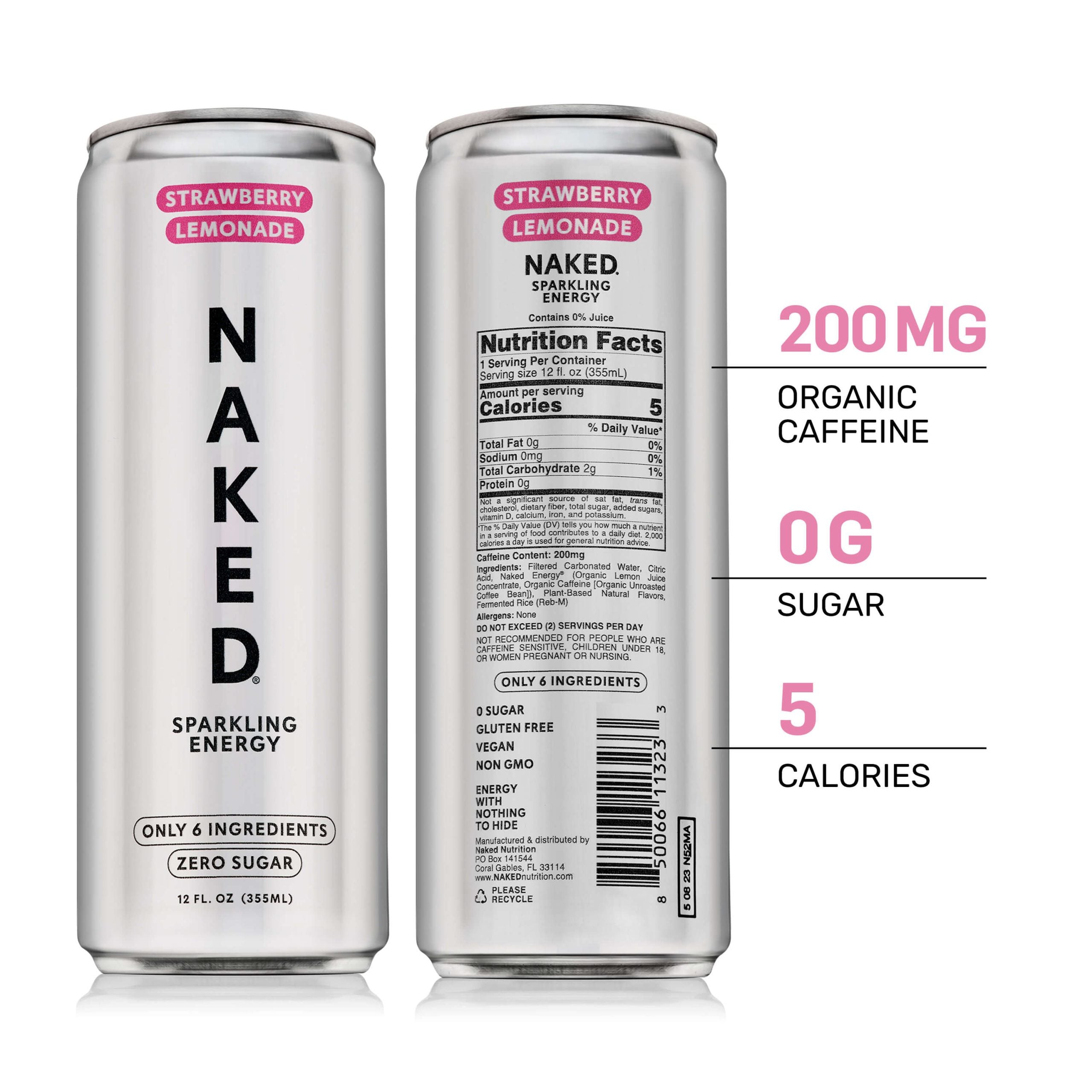 Strawberry Lemonade Naked Sparkling Energy - Strawberry Lemonade for Easy Daily Protein Drinks