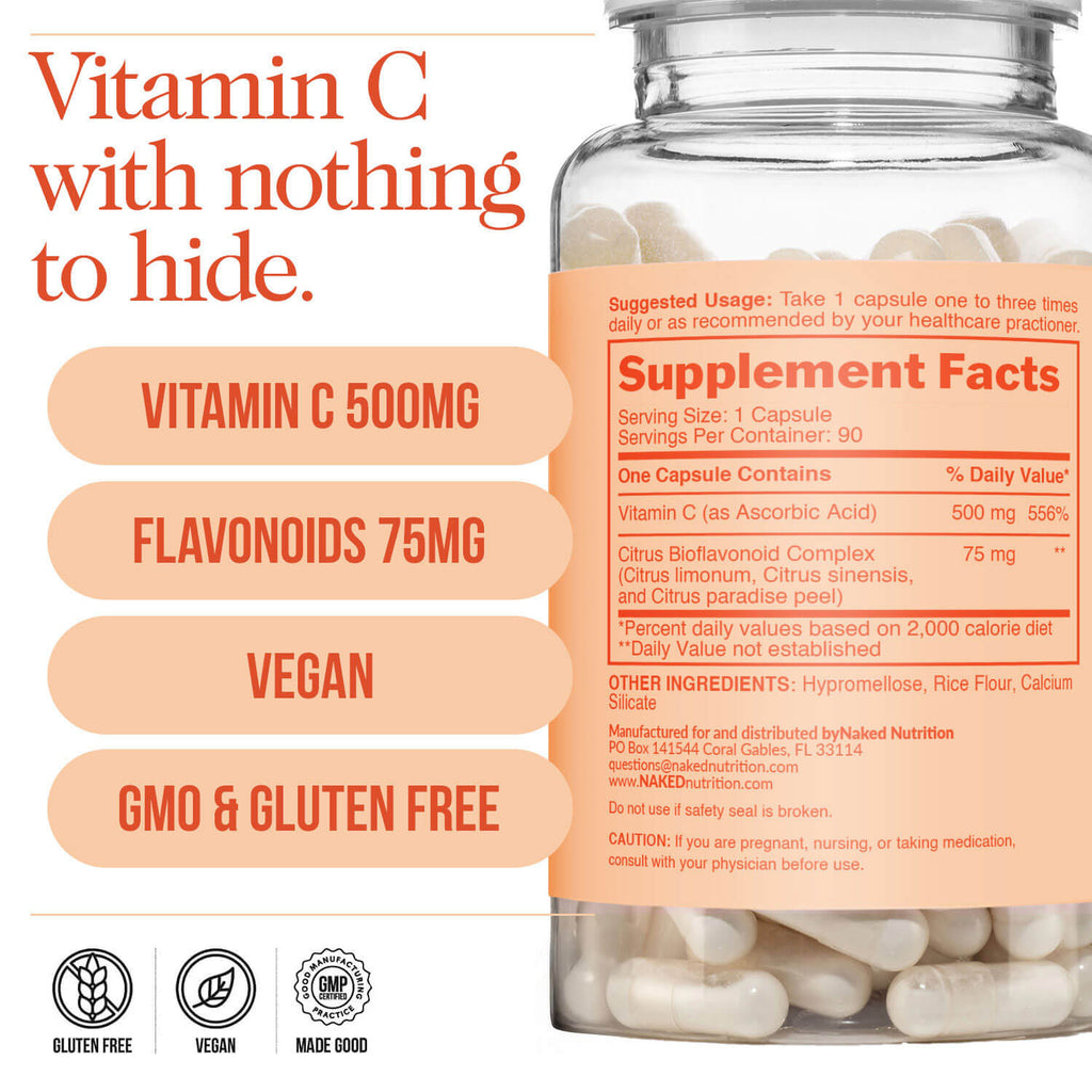 Daily Vitamin C Supplement - Vitamin C with a Practical Nutrition Supplement Format