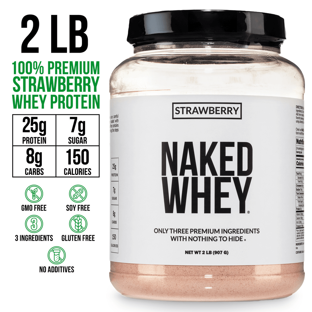 Strawberry Whey Protein Powder - Strawberry - Standard Size with a Straightforward Protein Formula