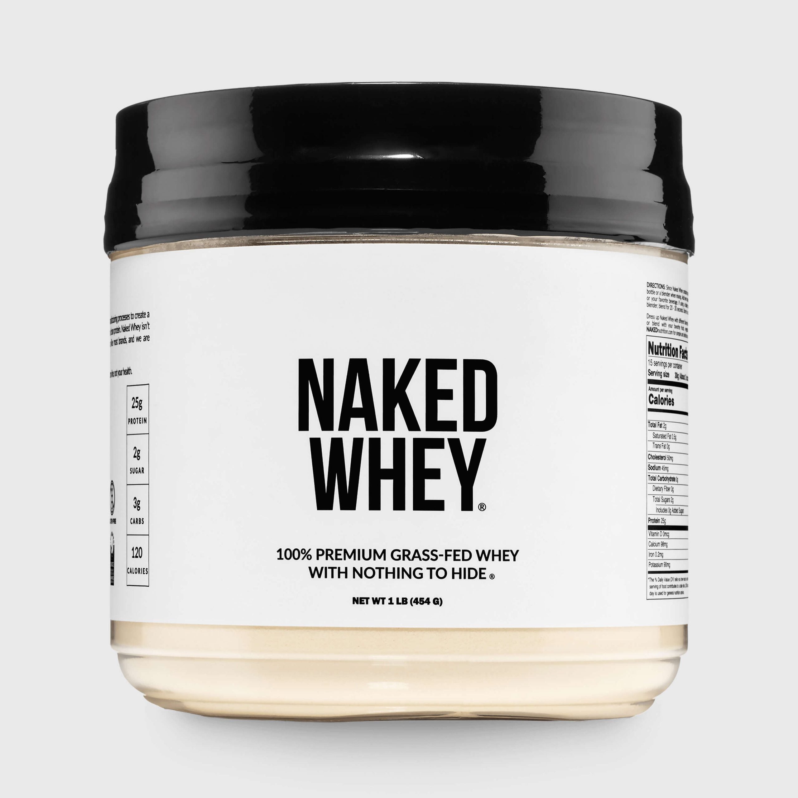 Grass Fed Whey Protein Powder - Unflavored - Compact Size with a Straightforward Protein Formula