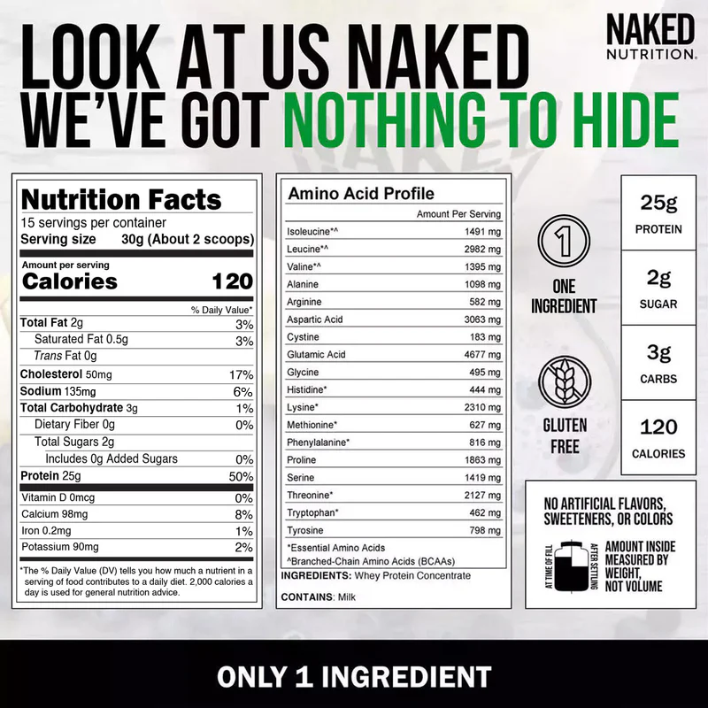 Grass Fed Whey Protein Powder - Unflavored - Compact Size with a Straightforward Protein Formula