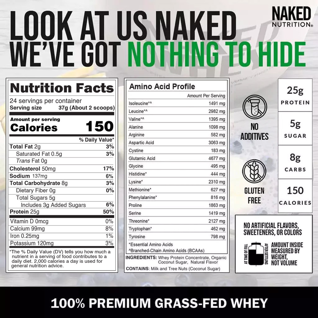Vanilla Whey Protein Powder - Vanilla - Standard Size with a Straightforward Protein Formula