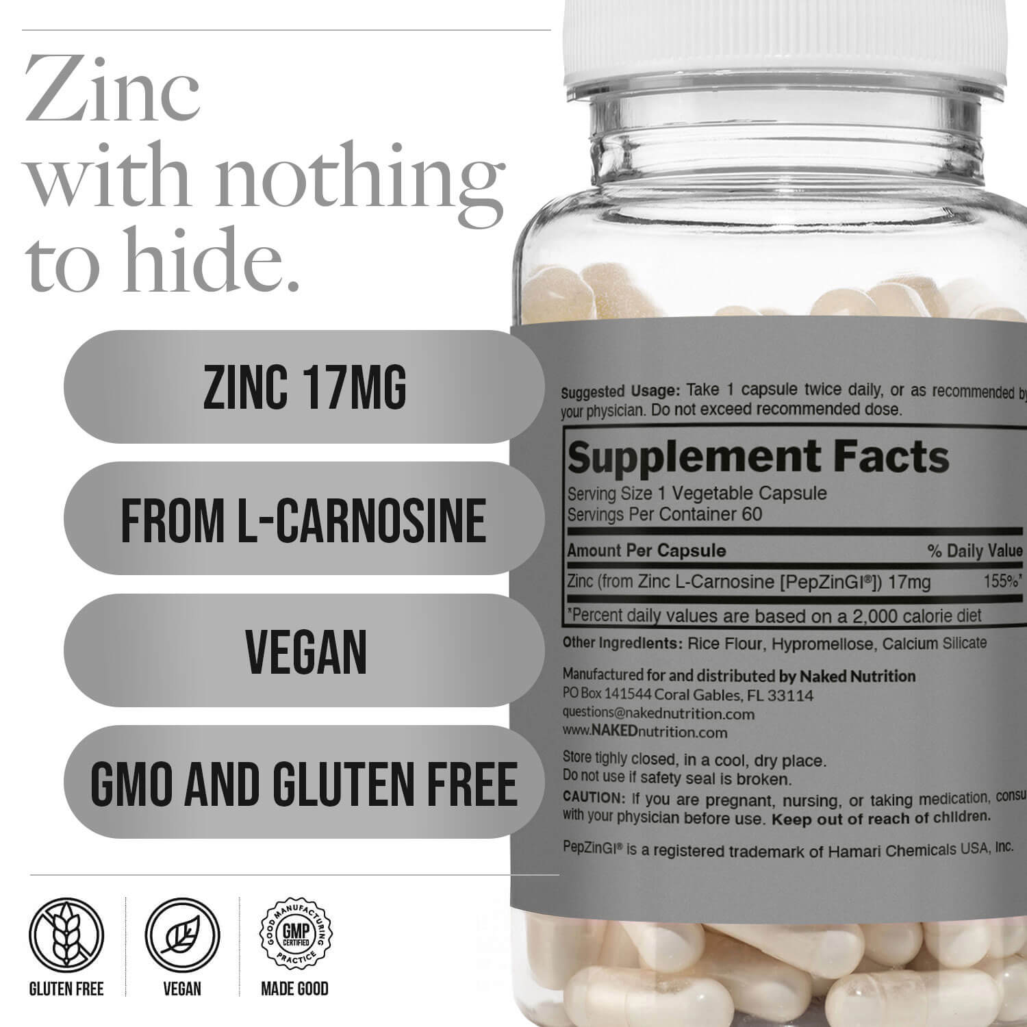 Daily Zinc Supplement - Zinc with a Practical Nutrition Supplement Format