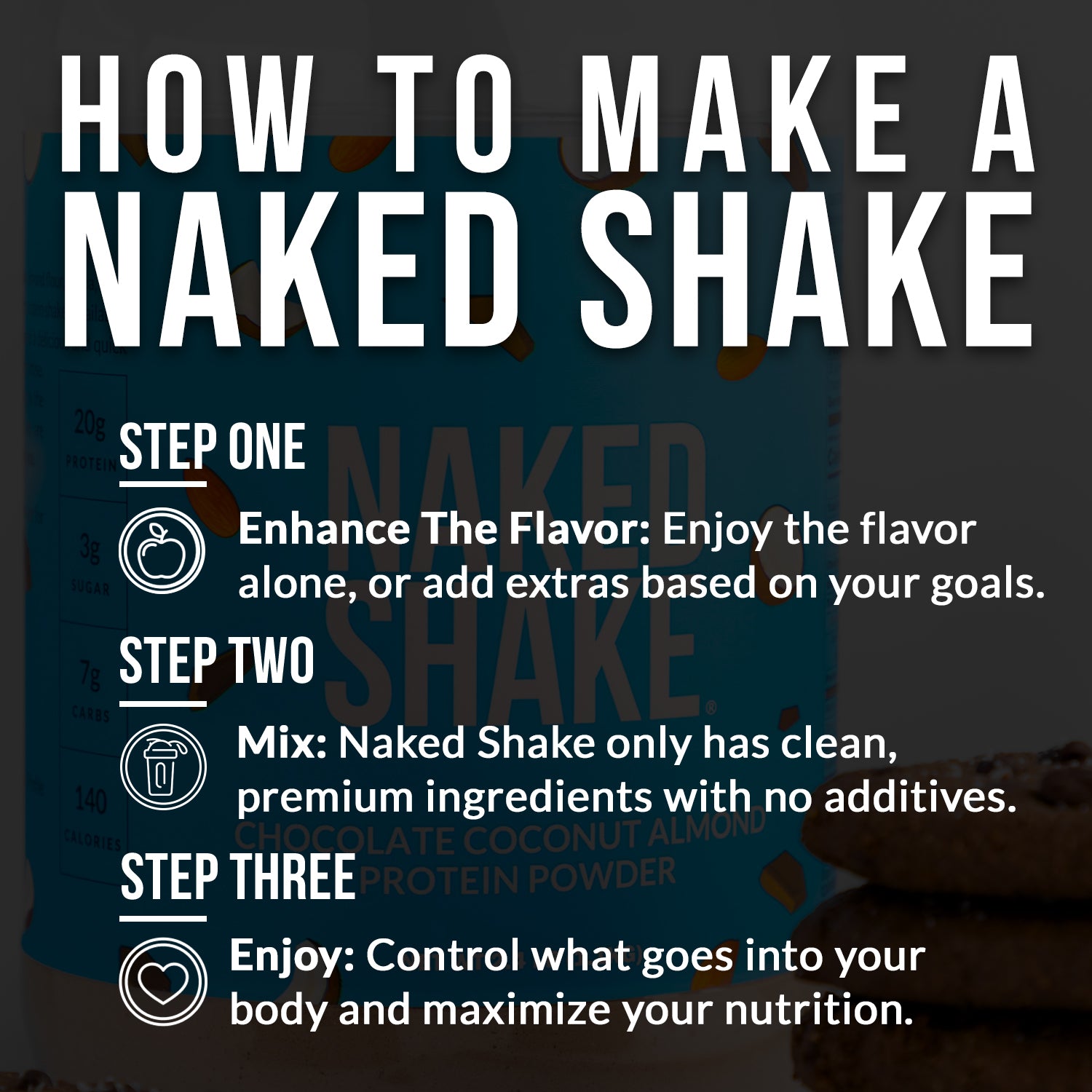 Chocolate Coconut Almond Protein Shake - Chocolate Coconut Almond for Easy Daily Protein Drinks