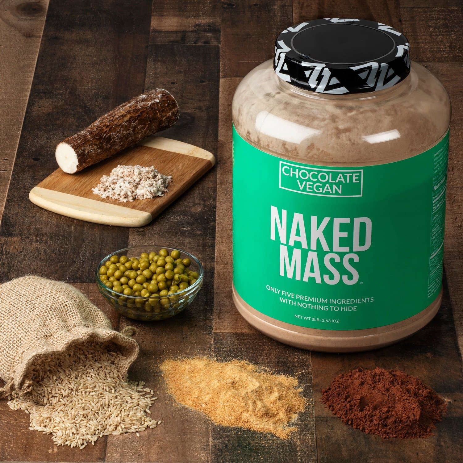 Chocolate Vegan Mass Gainer Supplement - Chocolate (Vegan) 12LB for Blending into Daily Nutrition Shakes