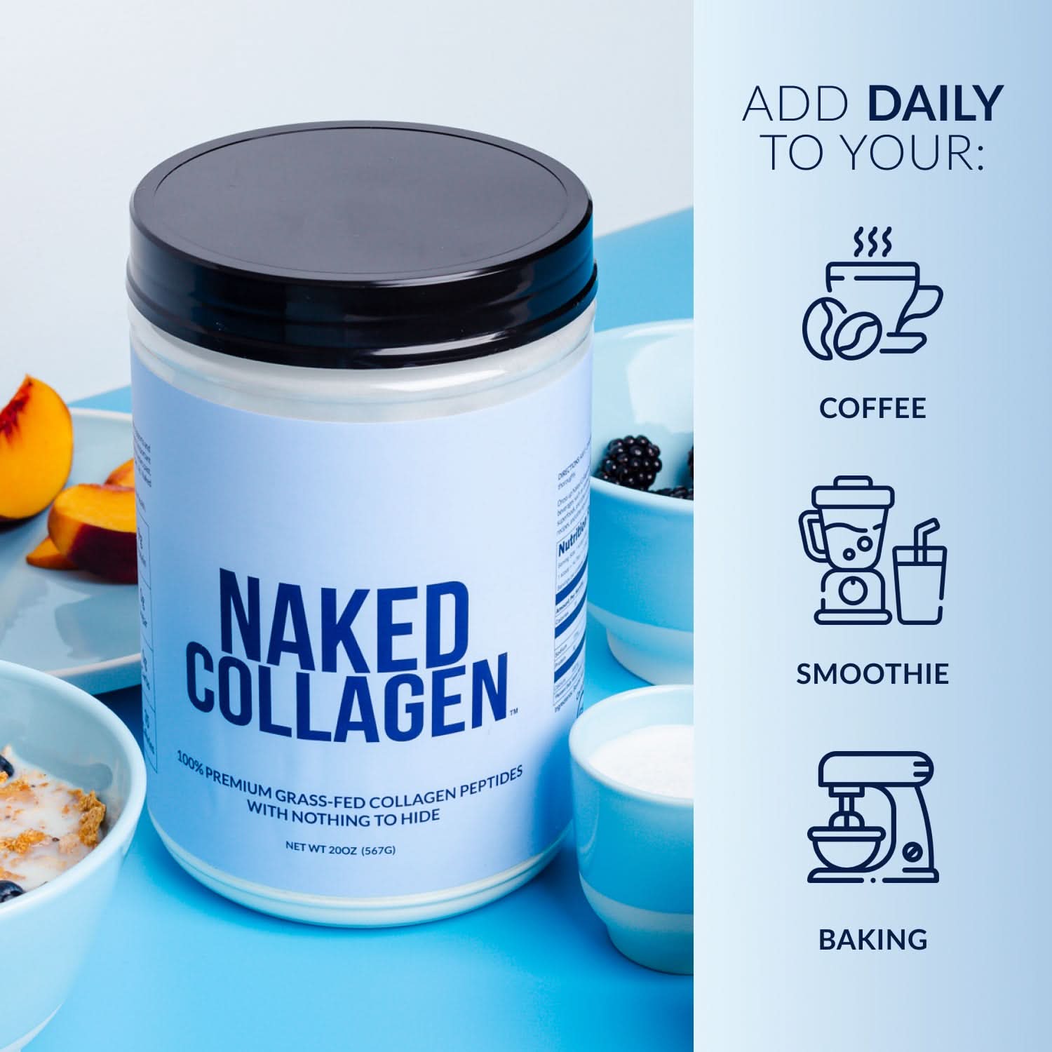 Caramel Collagen Peptides Powder - Caramel Collagen Peptides for Easy Mixing at Home or On the Go