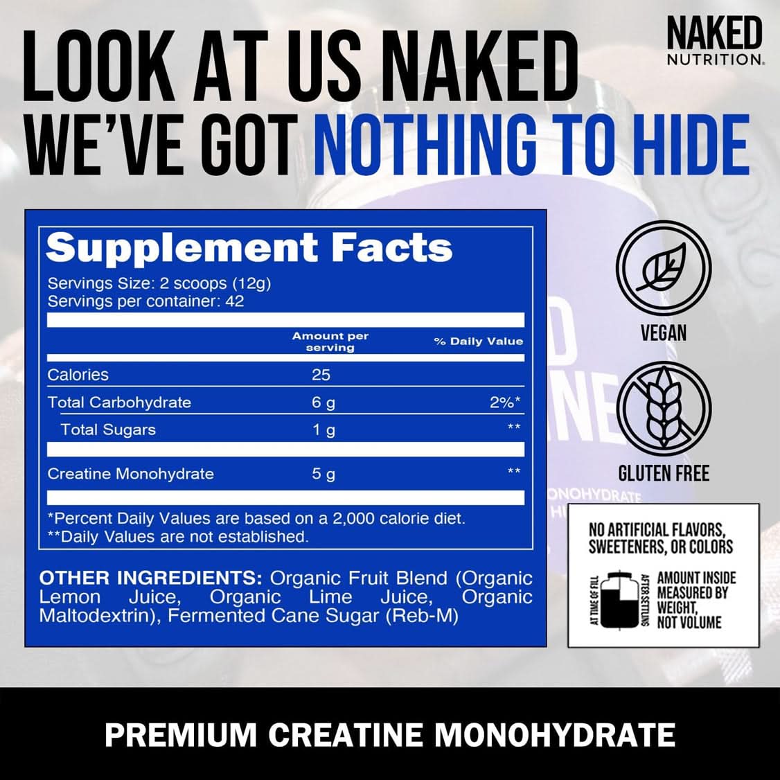 Lemon Lime Creatine Monohydrate Powder - Lemon Lime for Flexible Active - Nutrition Use
