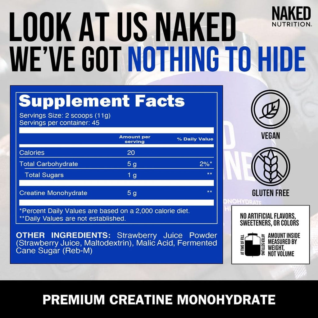 Strawberry Creatine Monohydrate Powder - Strawberry for Flexible Active - Nutrition Use