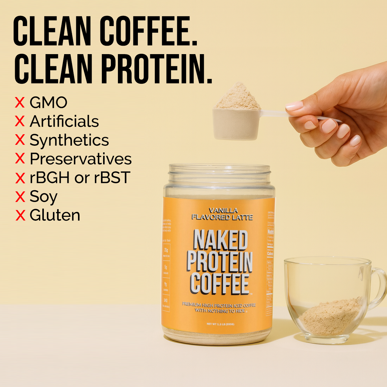 Vanilla Latte Protein Iced Coffee - Vanilla Latte for Easy Mixing at Home or On the Go