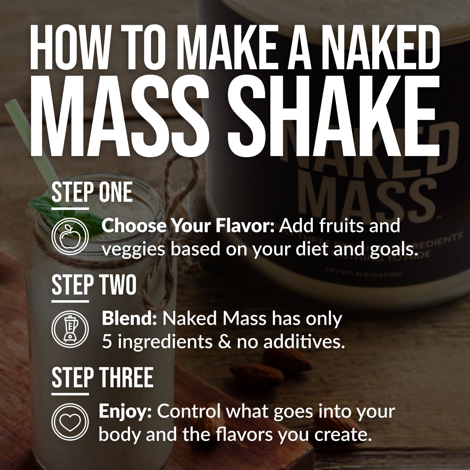 Vanilla Mass Gainer Protein Supplement - Vanilla for Blending into Daily Nutrition Shakes
