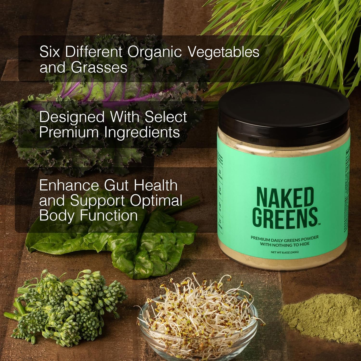 Organic Greens, Prebiotic and Probiotic Powder with a Practical Everyday Format