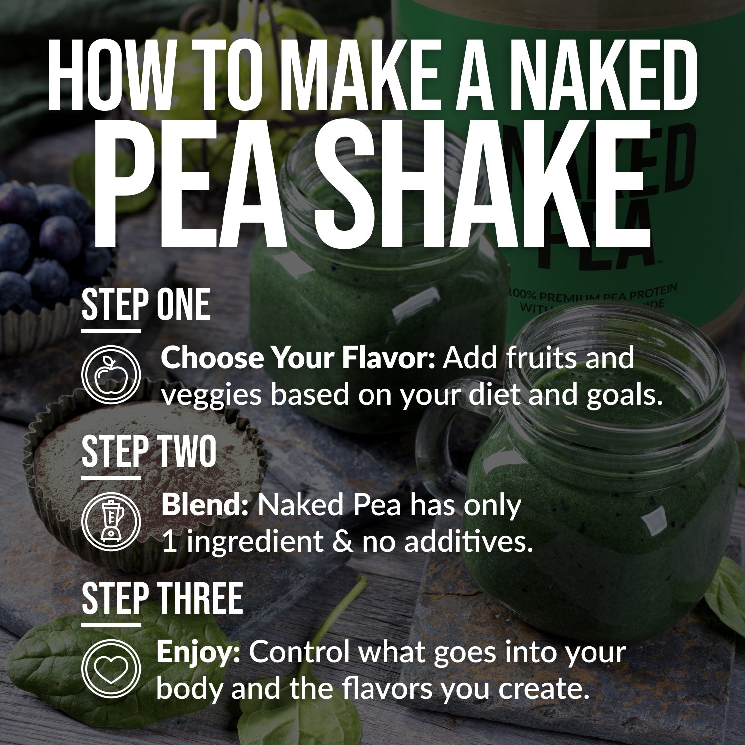 Pea Protein Powder - Unflavored - Standard Size with a Straightforward Protein Formula