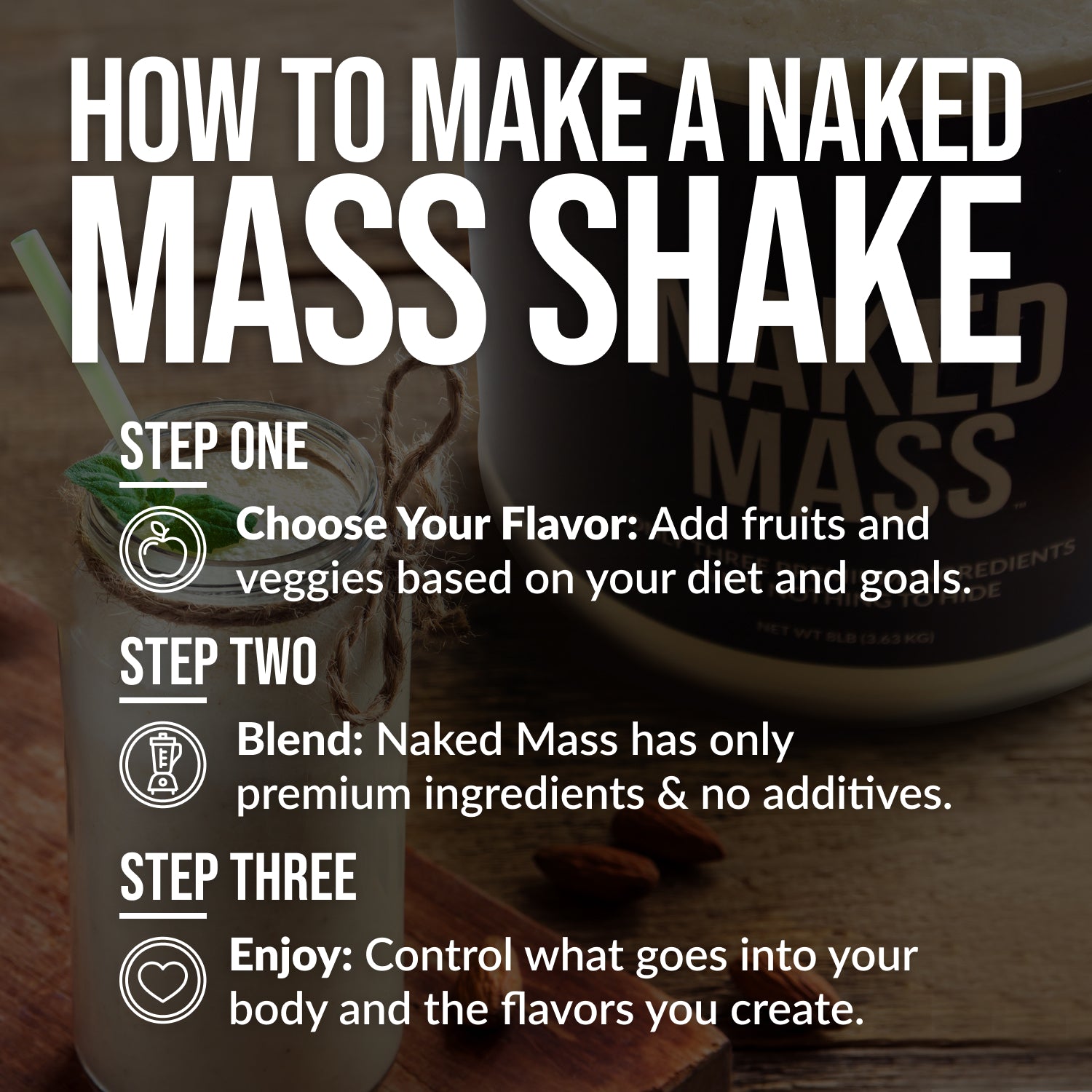 Strawberry Mass Gainer Protein Supplement - Strawberry for Blending into Daily Nutrition Shakes