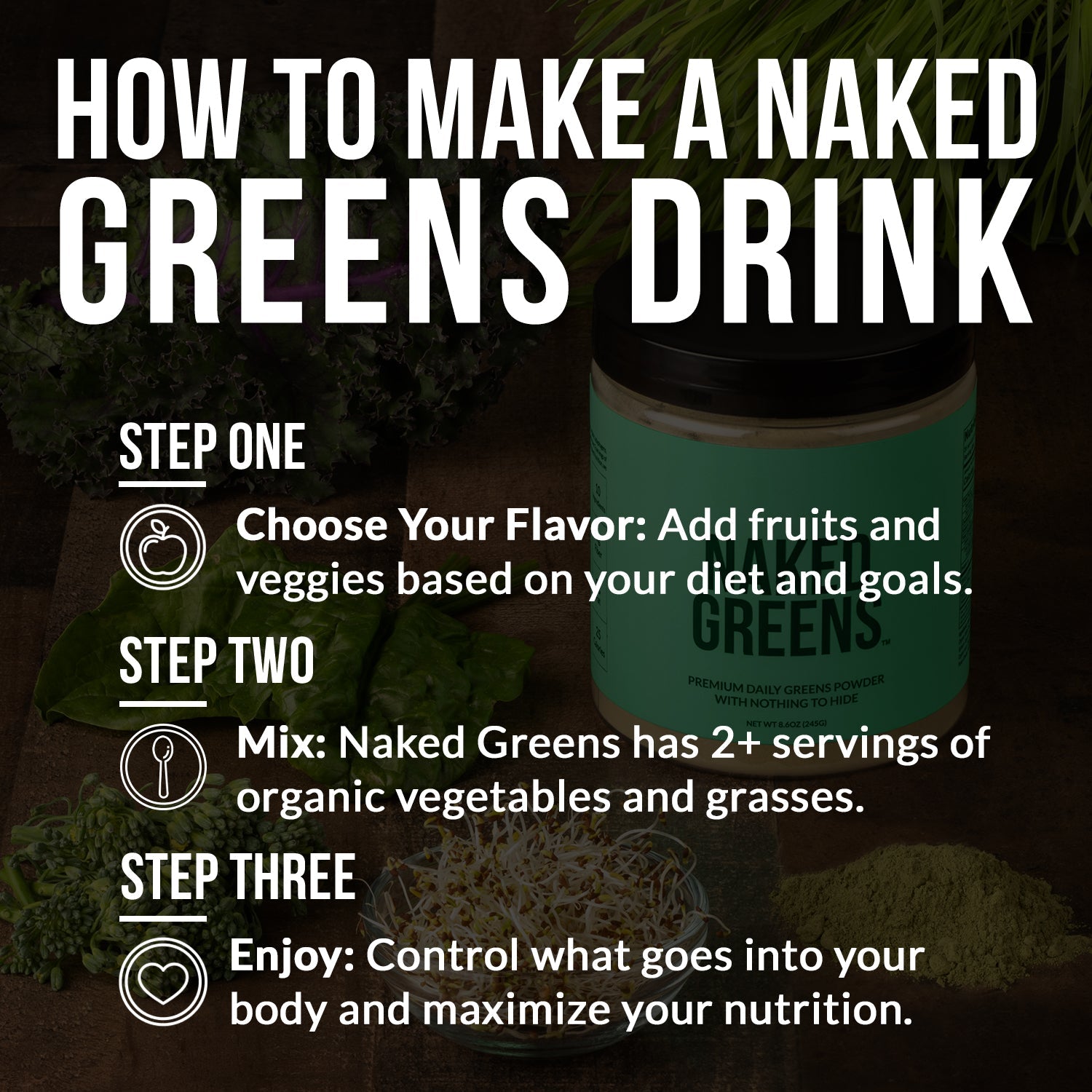 Organic Greens, Prebiotic and Probiotic Powder with a Practical Everyday Format